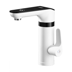 Przepływowy podgrzewacz wody - bateria stojąca biała