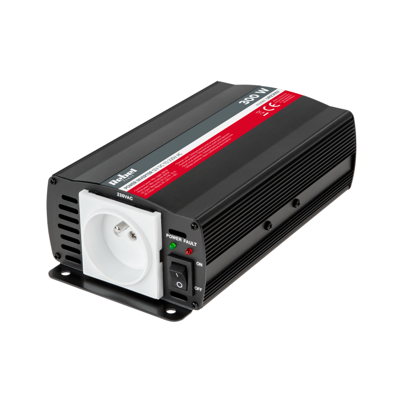 Przetwornica REBEL 12V/230V 300W(gn. typu E:polskie, francuskie)