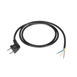 Przewód zasilający 3x1,5mm czarny 1,5m z wtyczką kątową