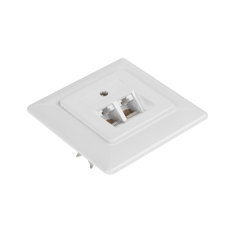 Puszka naścienna podwójna 8P8C przelotowa