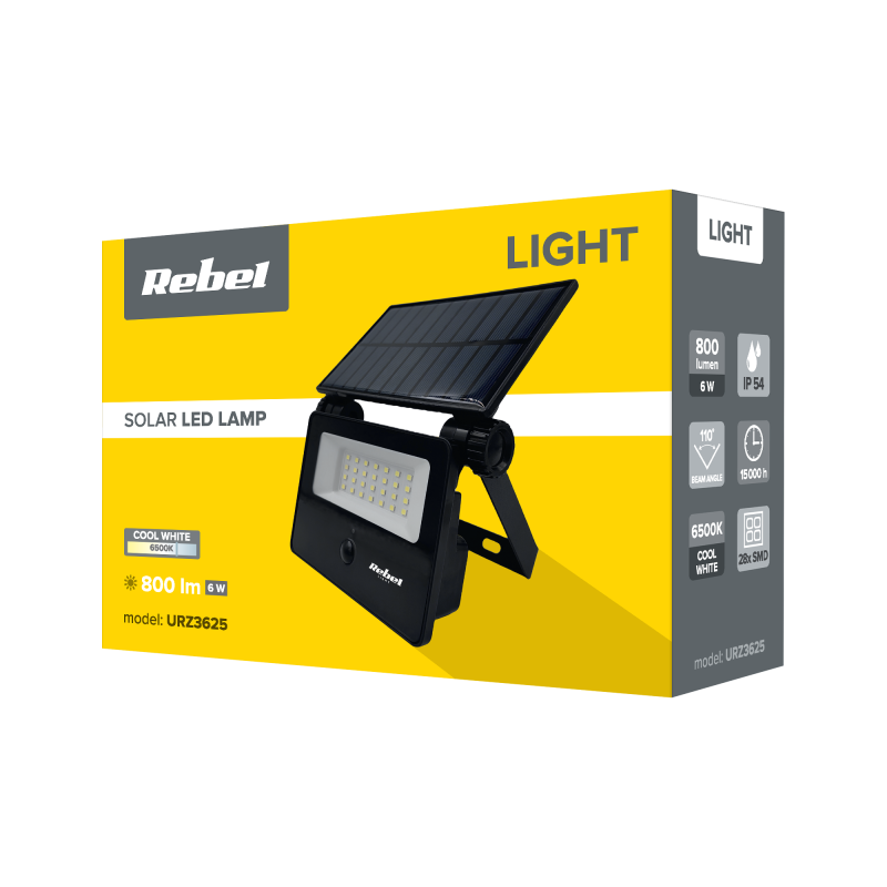 Reflektor solarny z czujnkiem zmierzchu i ruchu