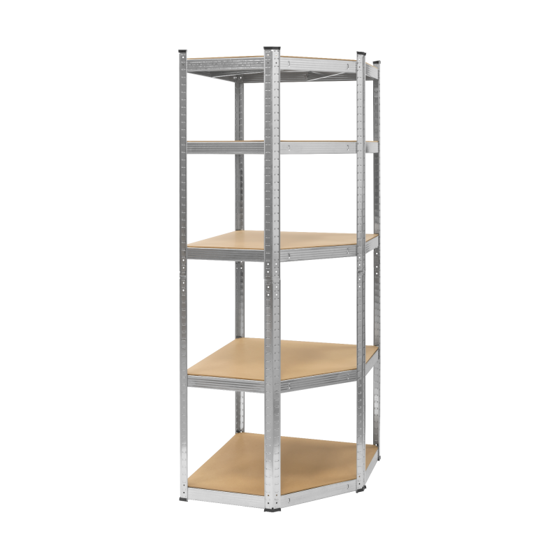 Regał metalowy magazynowy narożny 180x40x70 srebrny Rebel