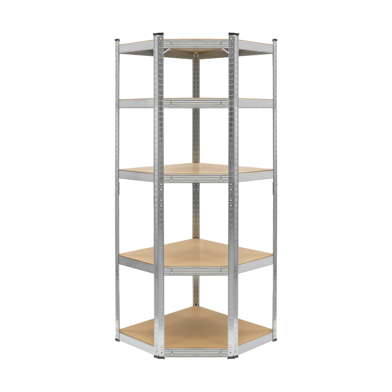 Regał metalowy magazynowy narożny 180x40x70 srebrny Rebel