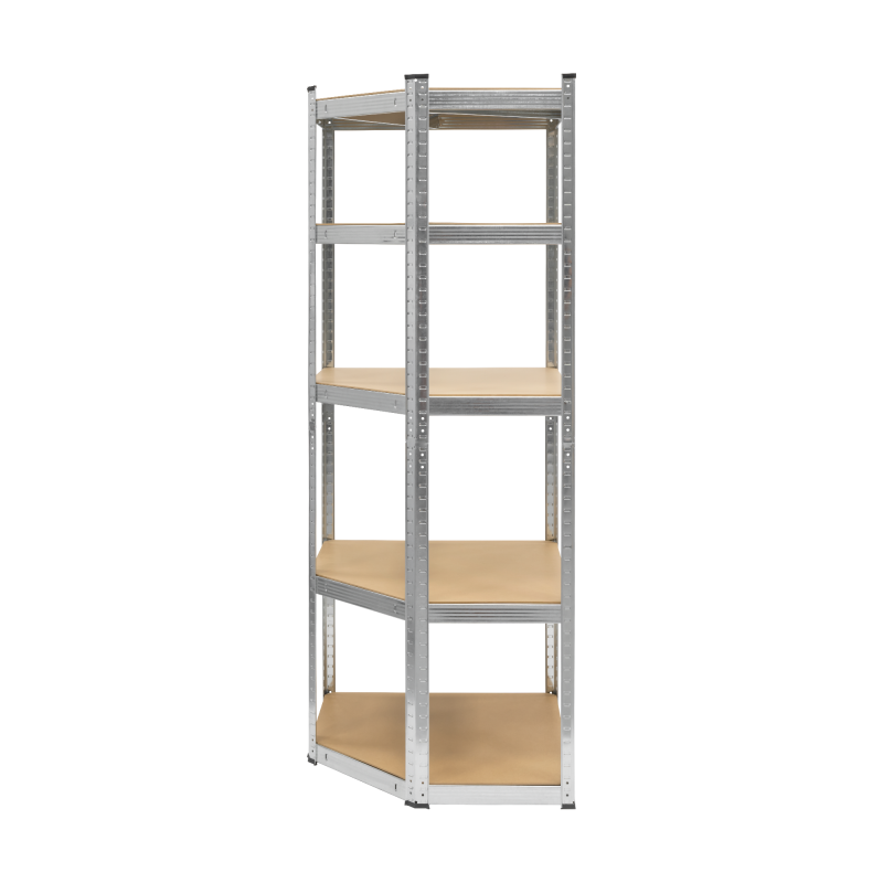 Regał metalowy magazynowy narożny 180x40x70 srebrny Rebel