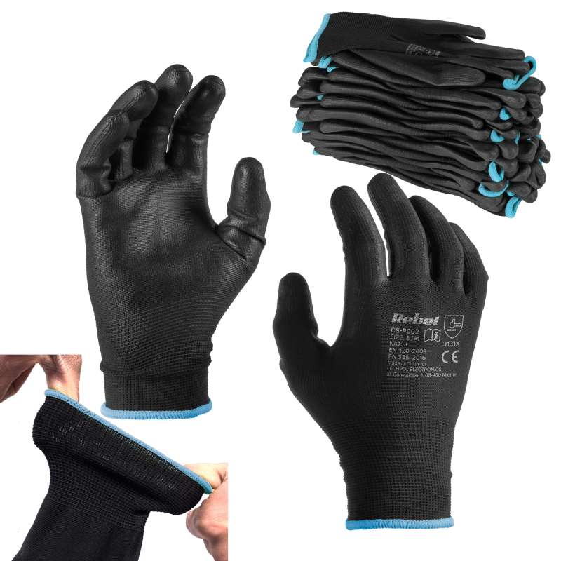 Rękawice robocze poliuretanowe CS-P002 r.9 L (12kpl.)