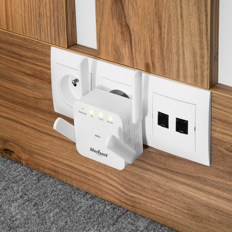 Repeater - wzmacniacz sieci bezprzewodowej 2.4+5 GHz Rebel