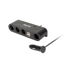 Rozdzielacz gniazda zapalniczki samochodowej x4 z kablem i USB