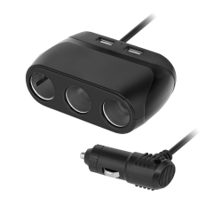 Rozdzielacz gniazda zapalniczki x3 z gniazdem master i USB 3100 mA
