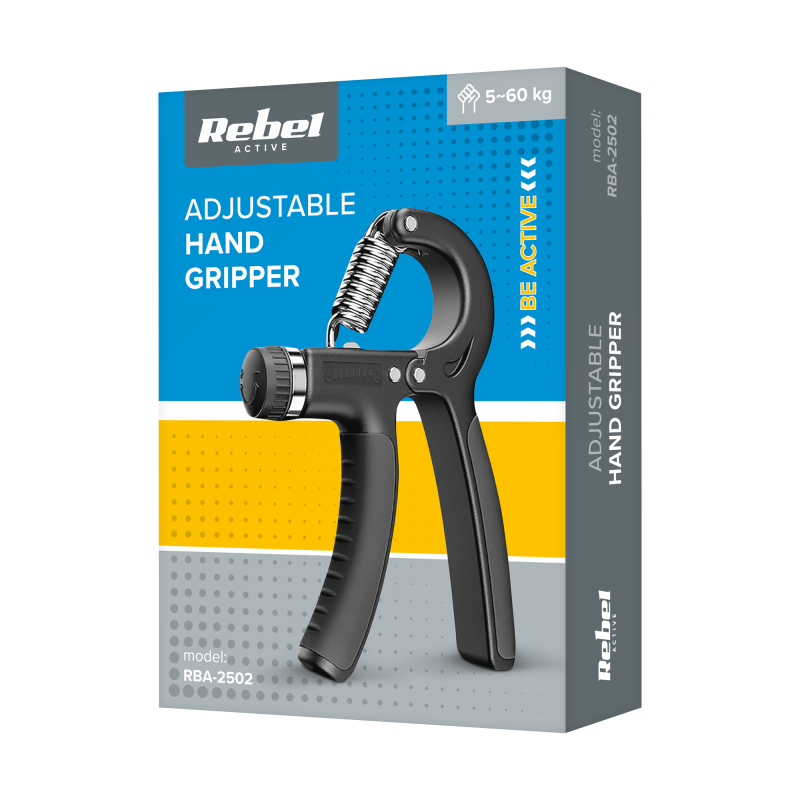 Ściskacz do ćwiczeń, treningu rąk, regulowany 5-60kg, REBEL ACTIVE