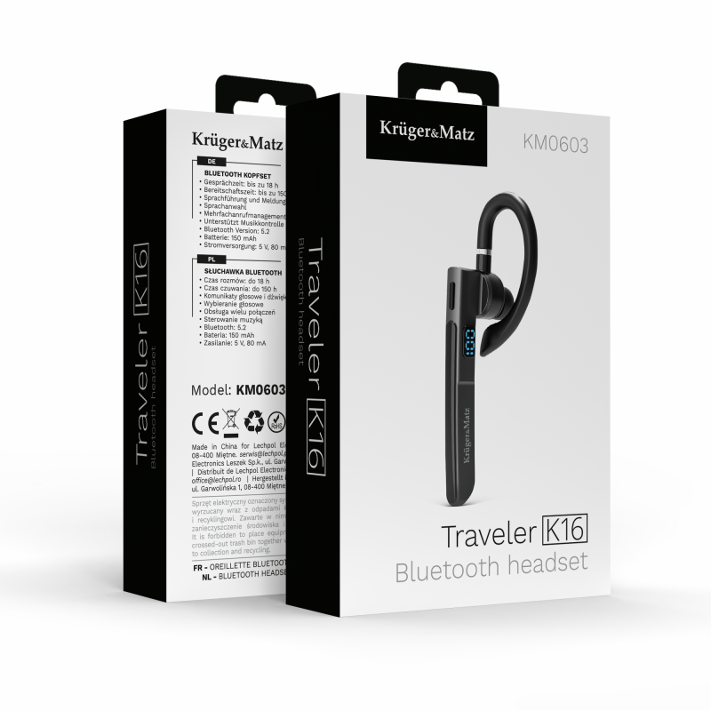 Słuchawka Bluetooth Kruger&Matz Traveler K16