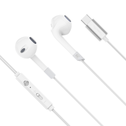 Słuchawki douszne z mikrofonem na USB-C Kruger&Matz C2 białe