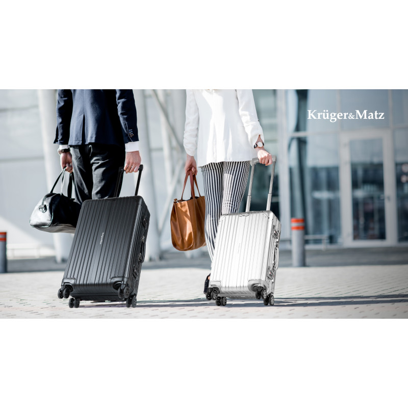 Średnia walizka aluminiowa na kółkach Kruger&Matz czarna