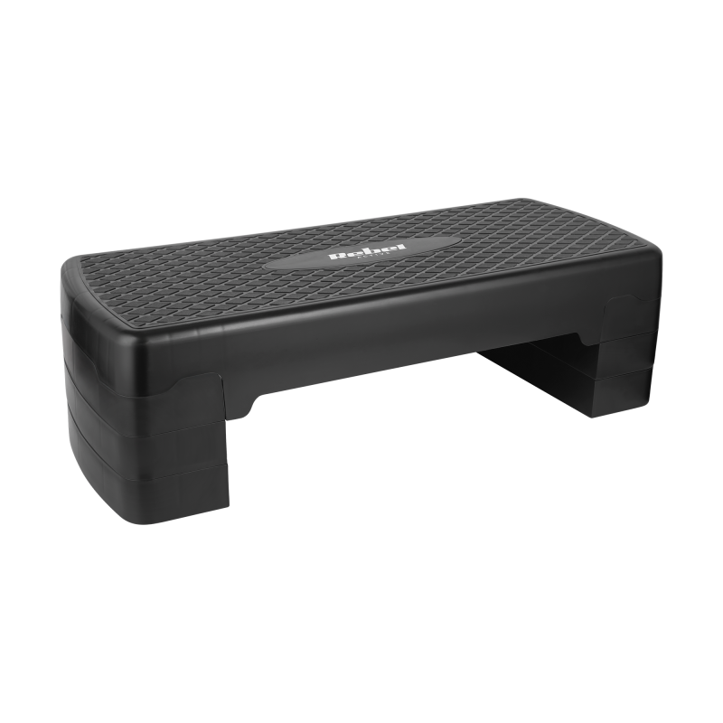 Step do aerobiku i ćwiczeń fitness, 3 stopnie, 68cm, czarny, REBEL ACTIVE