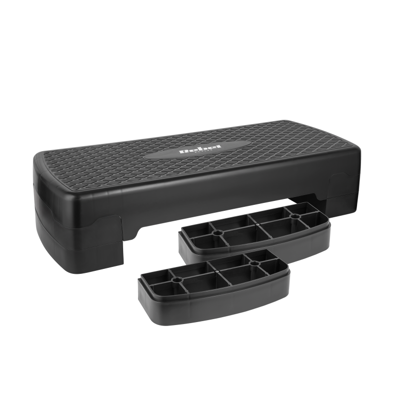 Step do aerobiku i ćwiczeń fitness, 3 stopnie, 68cm, czarny, REBEL ACTIVE