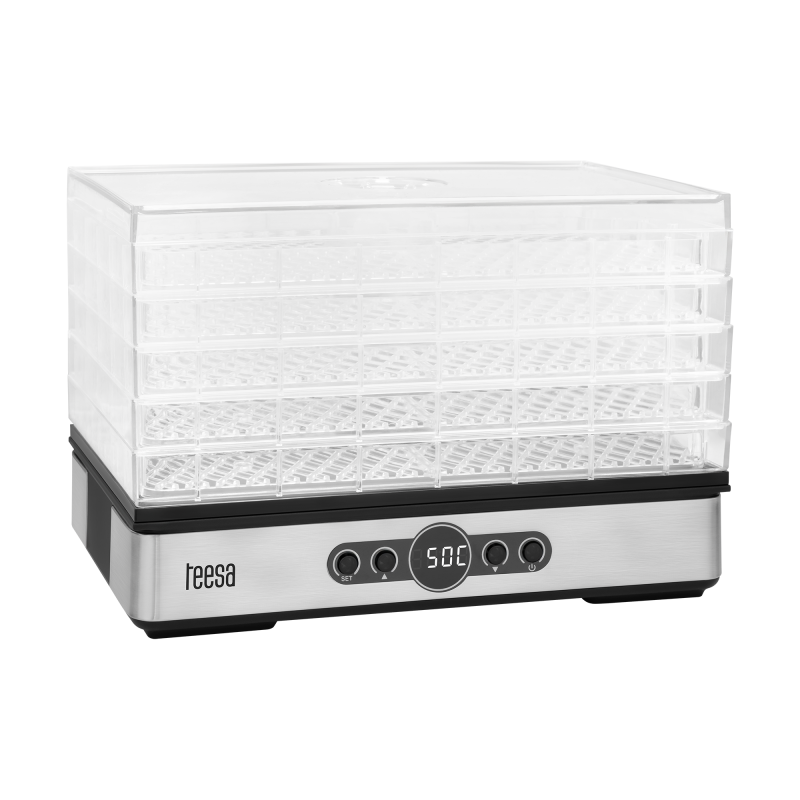 Suszarka do grzybów , warzyw , owoców , 400W , 5 sit, wyświetlacz, termoobieg, TEESA