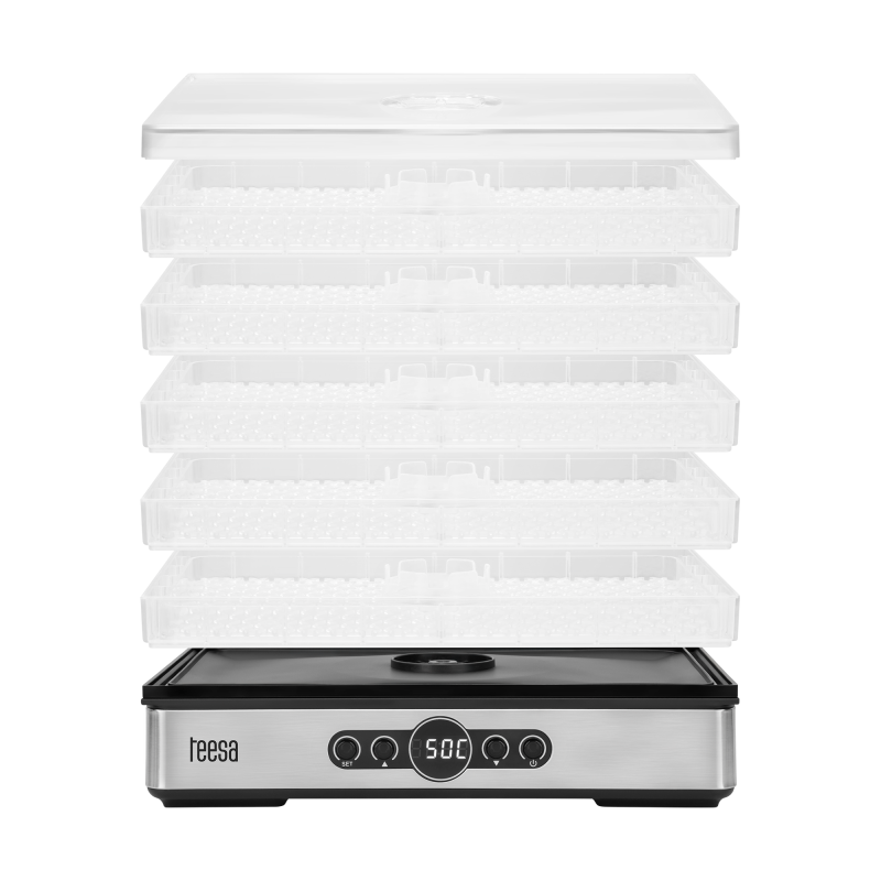 Suszarka do grzybów , warzyw , owoców , 400W , 5 sit, wyświetlacz, termoobieg, TEESA