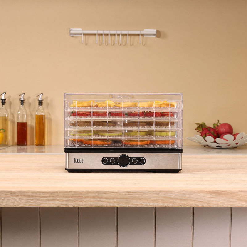 Suszarka do grzybów , warzyw , owoców , 400W , 5 sit, wyświetlacz, termoobieg, TEESA