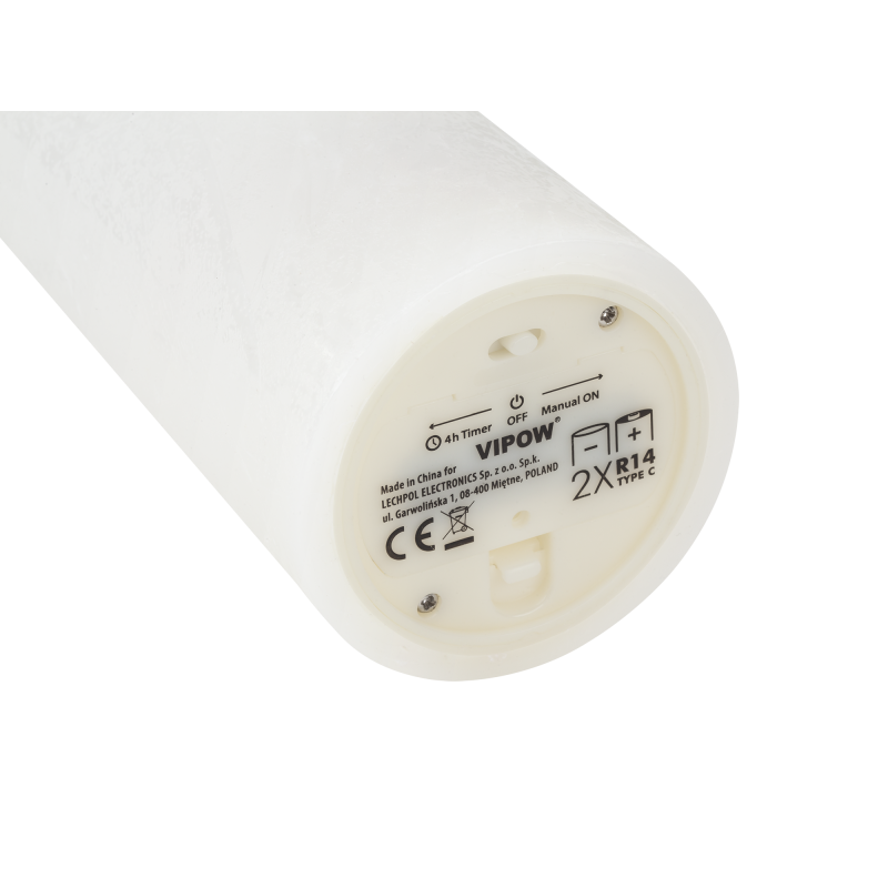 Świeca woskowa LED mała rustic white