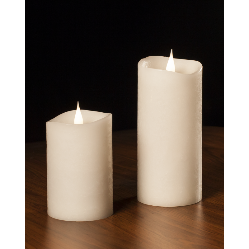 Świeca woskowa LED mała rustic white