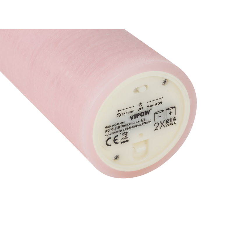 Świeca woskowa LED średnia rustic pink