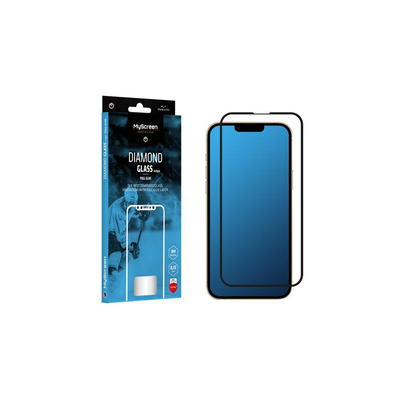 Szkło ochronne MyScreen DIAMOND GLASS LITE edge FULL GLUE czarne Apple iPhone 13/13 Pro 6.1"