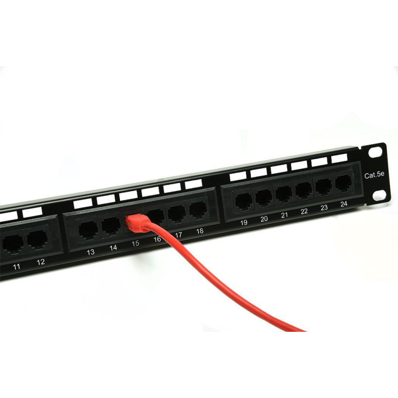 PATCH PANEL 19" UTP KAT. 5e 24 PORTY 1U BEZ PODPORY D-LAN