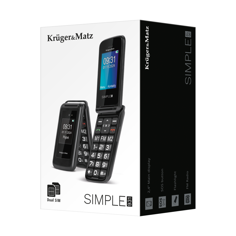 Telefon GSM dla seniora Kruger&Matz Simple 931 4G