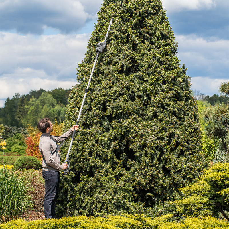Teleskopowe nożyce akumulatorowe + piła 2w1 Rebel
