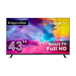 Telewizor Kruger&Matz 43" FHD Google TV, DVB-T2/S2/T/C H.265 HEVC