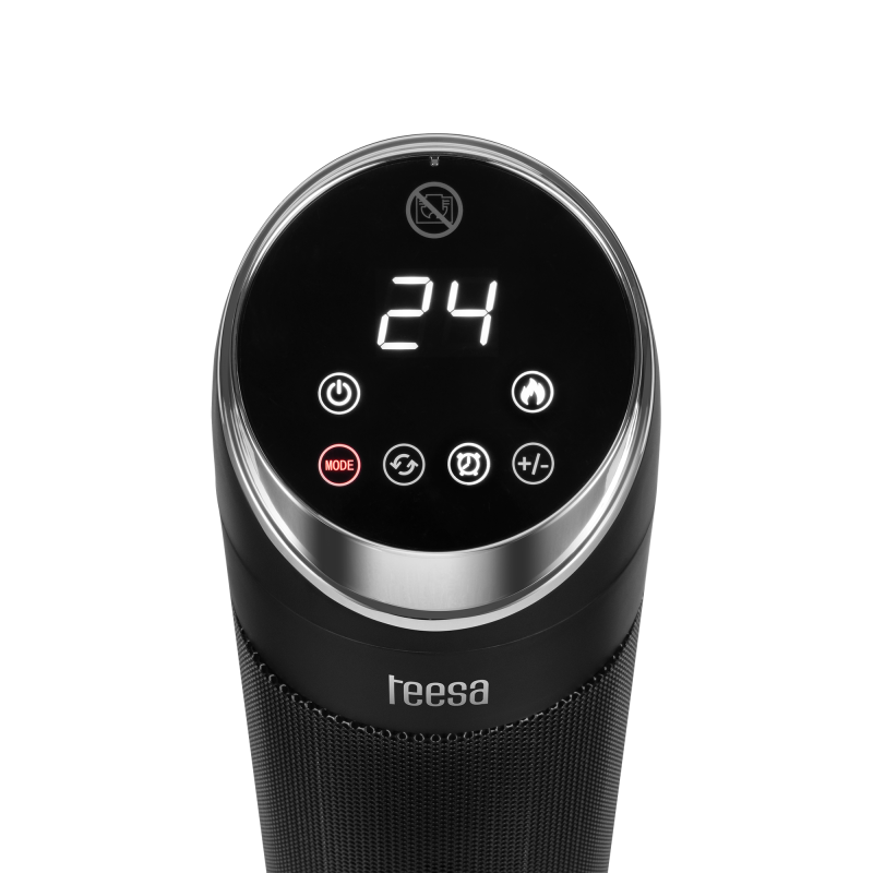 Termowentylator kolumnowy PTC Teesa z funkcją imitacji kominka