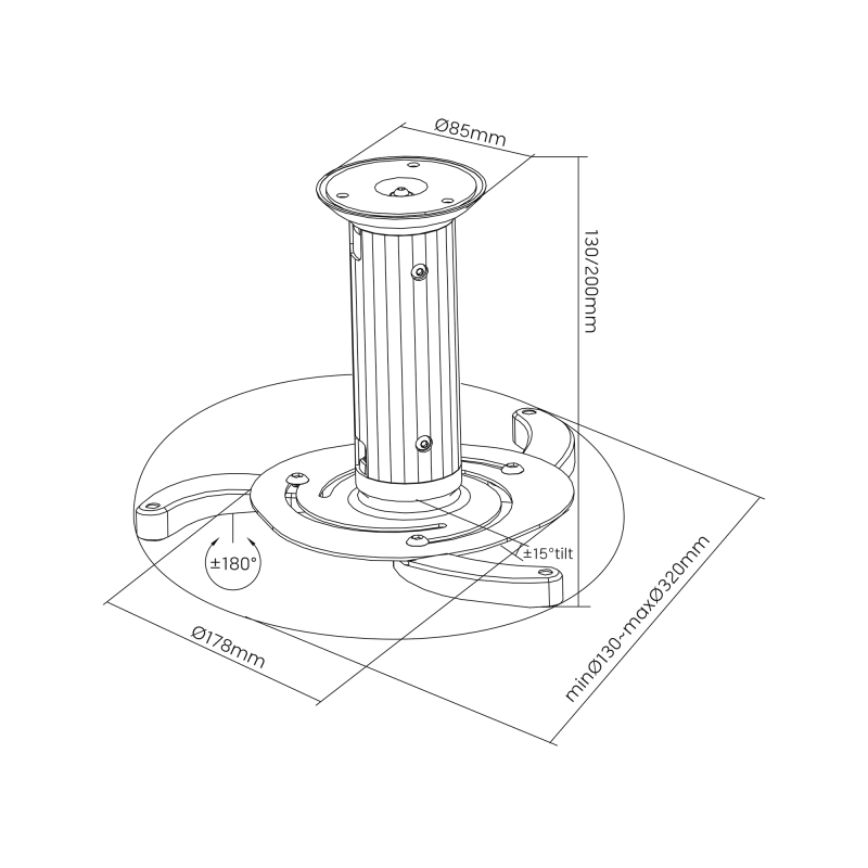 Uchwyt do projektorów sufitowy