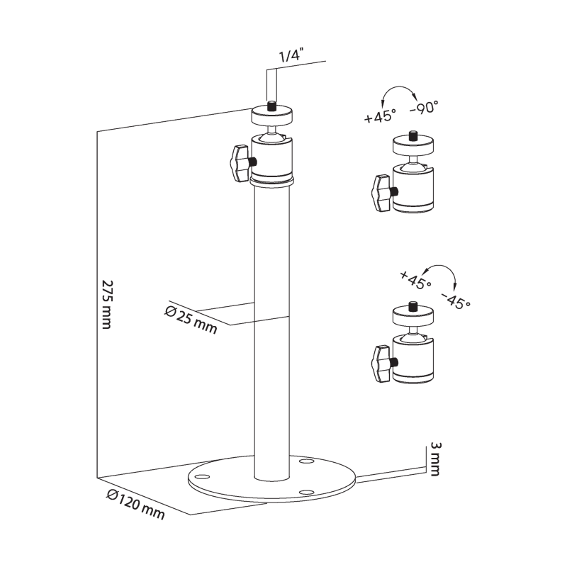 Uchwyt do ściany/sufitu do projektora