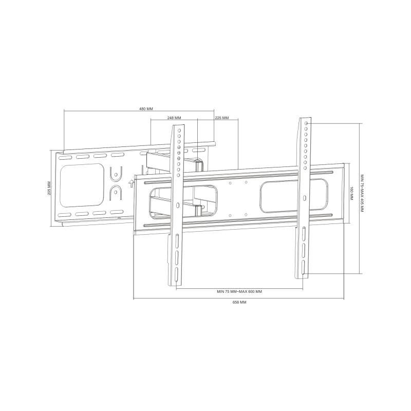 Uchwyt High Class do ściany 37-70 cali czarny LCD/PDP (regulacja w pionie i w poziomie)