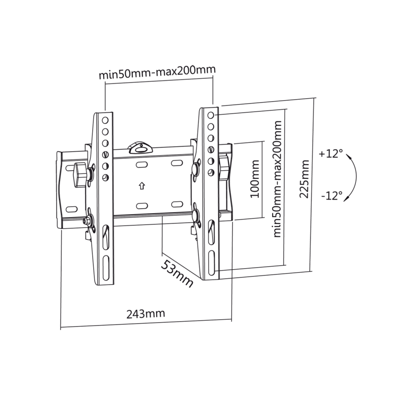 Uchwyt naścienny uniwersalny do LED TV (23-42") regulacja w pionie
