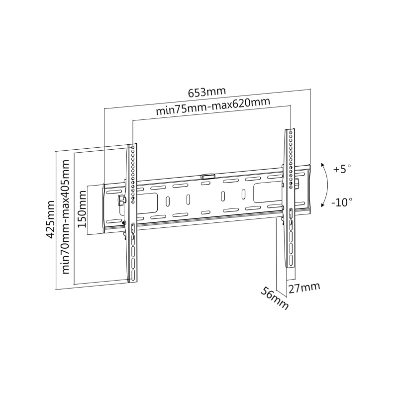 Uchwyt naścienny uniwersalny do LED TV (37-70") LP42-46DT regulacja w pionie