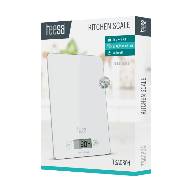 Waga kuchenna szklana biała