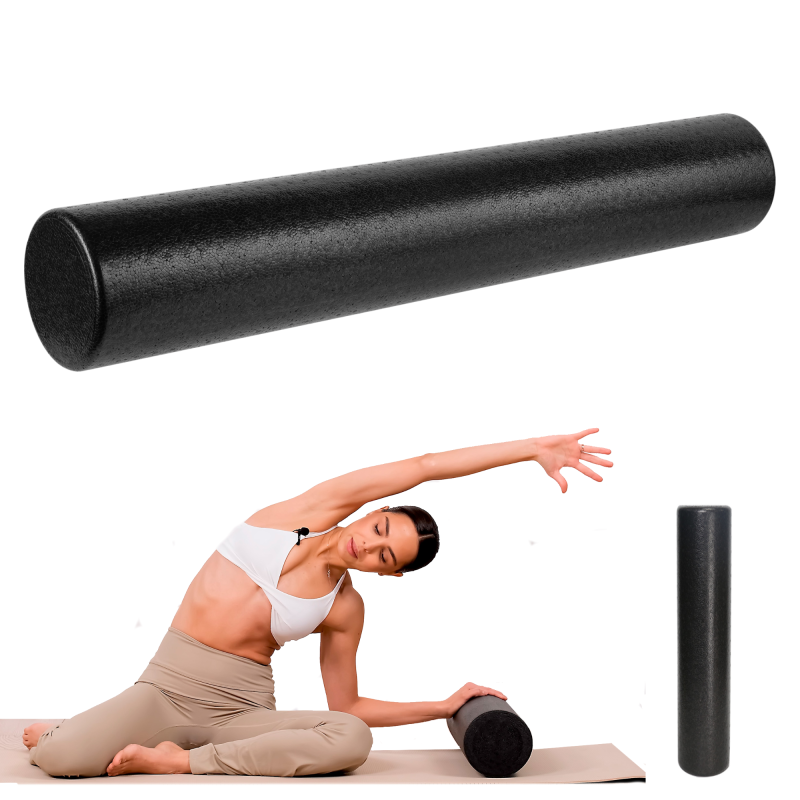 Wałek do masażu, roller 15x90cm, kolor czarny, materiał EPP, REBEL ACTIVE