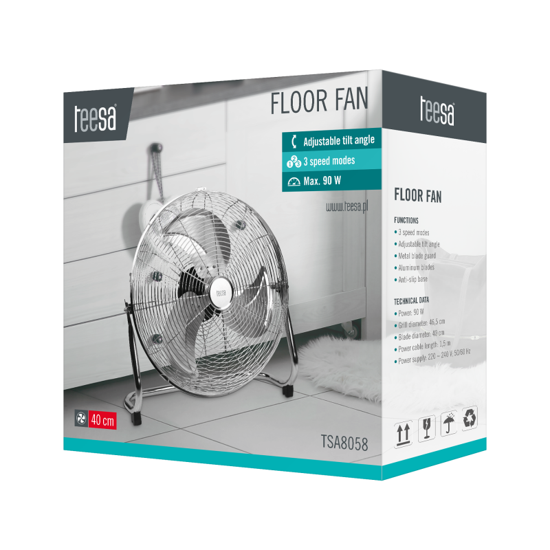 Wentylator podłogowy Teesa 40cm
