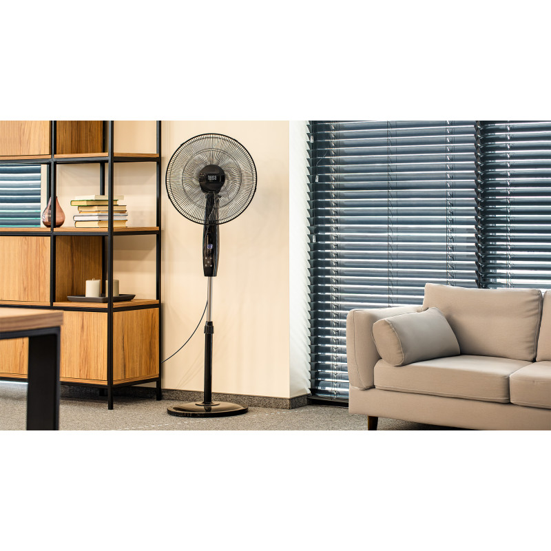Wentylator stojący sterowany pilotem TEESA , czarny