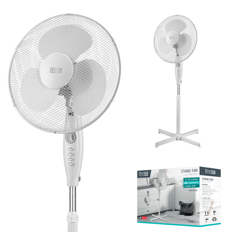 Wentylator stojący Teesa z wyłącznikiem czasowym