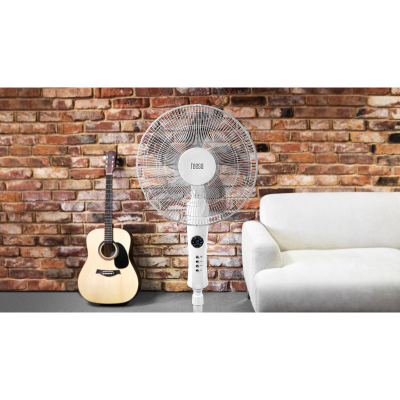 Wentylator stojący Teesa sterowany pilotem (biały)
