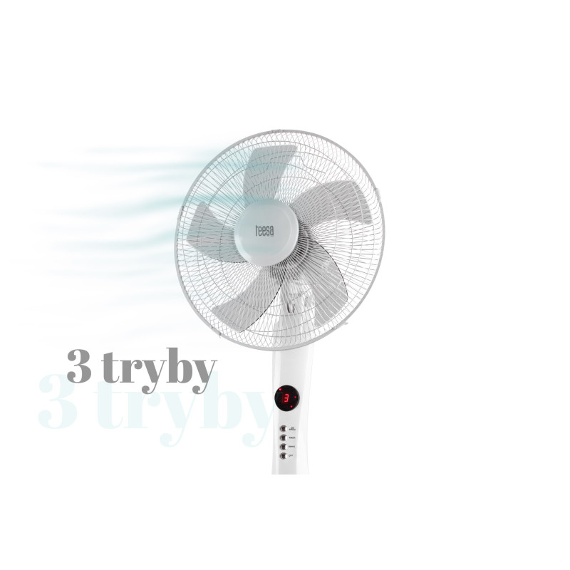 Wentylator stojący Teesa sterowany pilotem (biały)