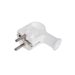 Wtyczka kątowa z UCHEM z uziemieniem unischuko biała WT-40