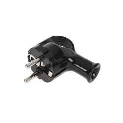 Wtyczka kątowa z UCHEM z uziemieniem unischuko czarna WT-40-2