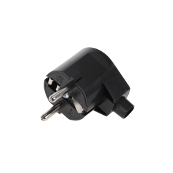 Wtyczka kątowa z uziemieniem unischuko czarna WT-20-2