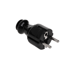Wtyczka prosta z uziemieniem unischuko czarna WT-30-2