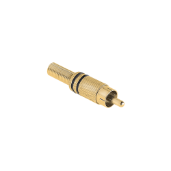 Wtyk RCA złoty dwa paski czarne