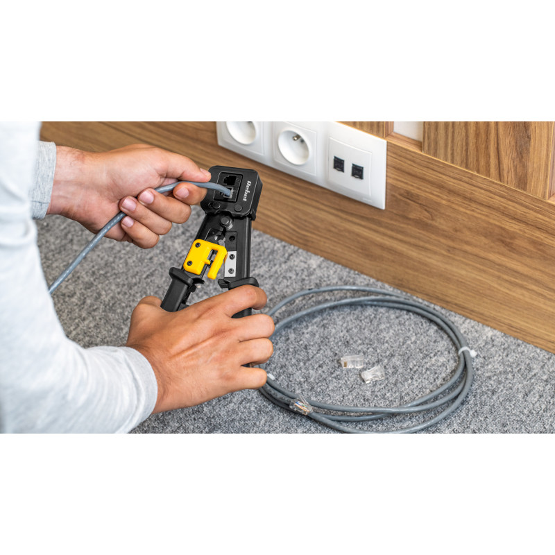 Zaciskarka wtyków przelotowych RJ45, RJ12, RJ11
