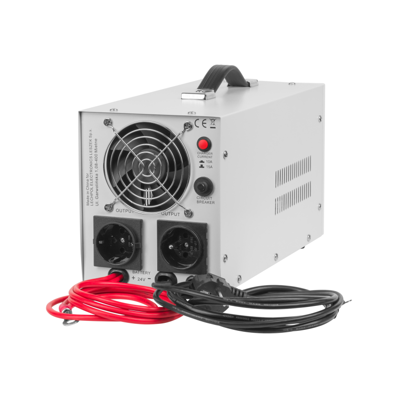 Zasilacz awaryjny KEMOT PROsinus-1500/24 przetwornica z czystym przebiegiem sinusoidalnym i funkcją ładowania 24V 230V 1500VA/10