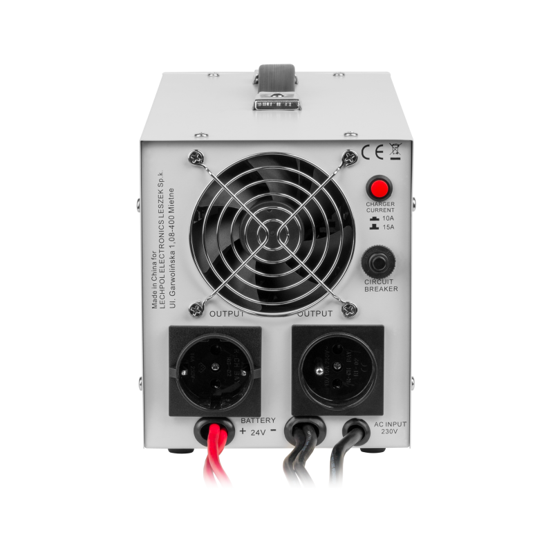 Zasilacz awaryjny KEMOT PROsinus-1500/24 przetwornica z czystym przebiegiem sinusoidalnym i funkcją ładowania 24V 230V 1500VA/10